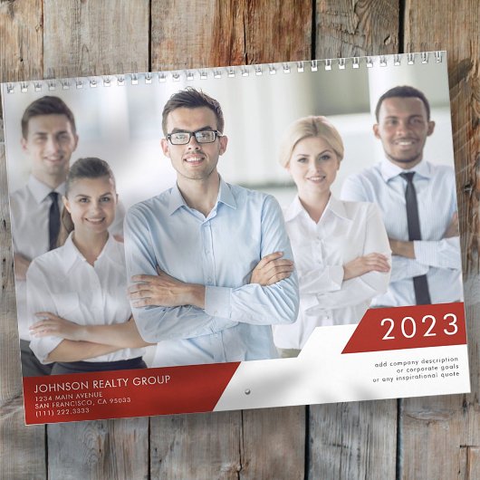 Calendrier Moderne géométrique Ajouter Nom de l'entreprise Ph