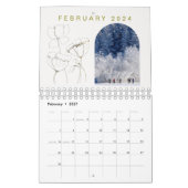 Calendrier Moderne Green & Fleurs Photos de famille Collage 2 (Feb 2027)