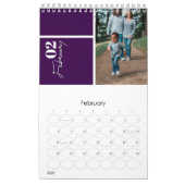 Calendrier Moderne Gris personnalisé multi photo année Célébr (Feb 2026)