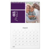 Calendrier Moderne Gris personnalisé multi photo année Célébr (Mar 2026)