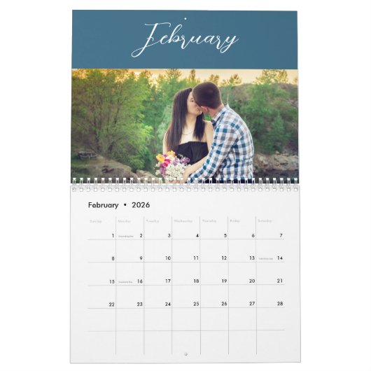 Calendrier moderne minimaliste (Feb 2026)