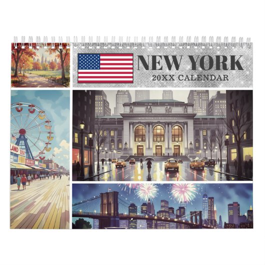 Calendrier Moderne New York États-Unis (Protection)