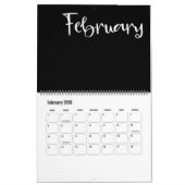 Calendrier moderne noir et blanc (Feb 2026)