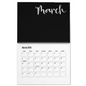 Calendrier moderne noir et blanc (Mar 2026)