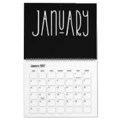 Calendrier moderne noir et blanc (Jan 2027)