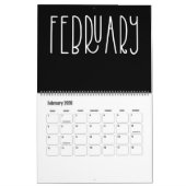 Calendrier moderne noir et blanc (Feb 2026)