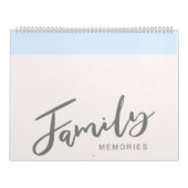 Calendrier Moderne Pastel Whimsical Script Memories (Protection)