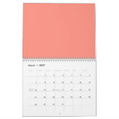 Calendrier Moderne simple fleurs orange jaune monogramme (Mar 2027)