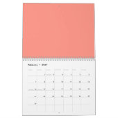 Calendrier Moderne simple fleurs orange jaune monogramme (Feb 2027)