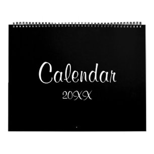 Calendrier Moderne Simple Planner Mur Minimaliste Noir 2026