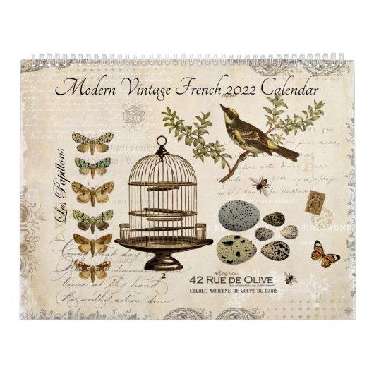 Calendrier moderne Vintage français 2022 (Protection)