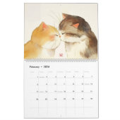 Calendrier Moeurs de moissons : Chats aquarelles adorables (Feb 2026)