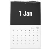 Calendrier Mois en blanc ~ 2025 (Jan 2026)
