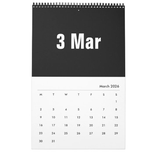 Calendrier Mois en blanc ~ 2025 (Mar 2026)