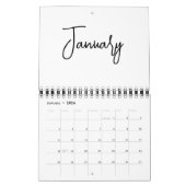 Calendrier Mois minimalistes simples d'écriture de script par (Jan 2026)