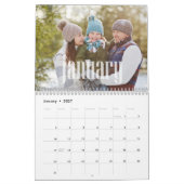 Calendrier Mois photo simples Style de typographie minimalist (Jan 2027)