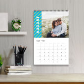 Calendrier Mois photo simples Typographie Cool