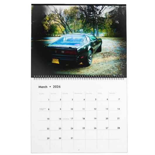 Calendrier Mon 85 Pontiac Firebird (Mar 2026)