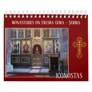 Calendrier monastères sur Fruska Gora iconostas serbie