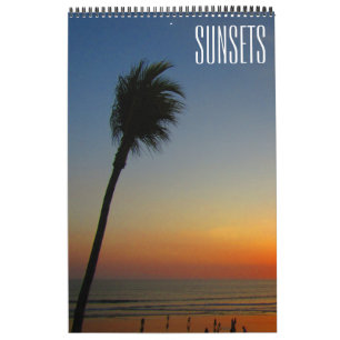 Calendrier monde au coucher du soleil
