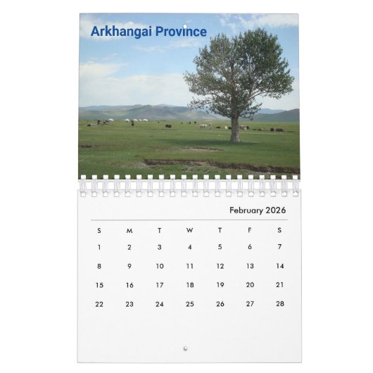Calendrier Mongolie (Feb 2026)