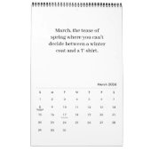 Calendrier monochrome Sarcastique (Mar 2026)