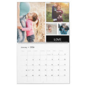 Calendrier Monogramme moderne votre famille 26 photo collage  (Jan 2026)