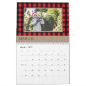 Calendrier Monogramme | rouge confortable et chaud de renne (Mar 2027)