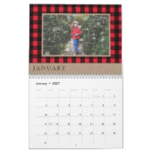Calendrier Monogramme | rouge confortable et chaud de renne (Jan 2027)