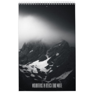 Calendrier Montagnes en noir et blanc photo v2