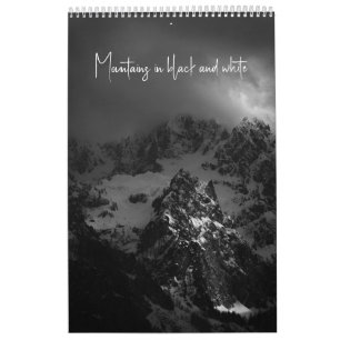 Calendrier Montagnes en noir et blanc photo v3