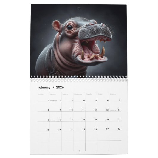 Calendrier Moo Deng (Feb 2026)