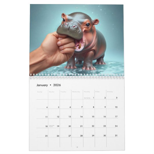 Calendrier Moo Deng (Jan 2026)