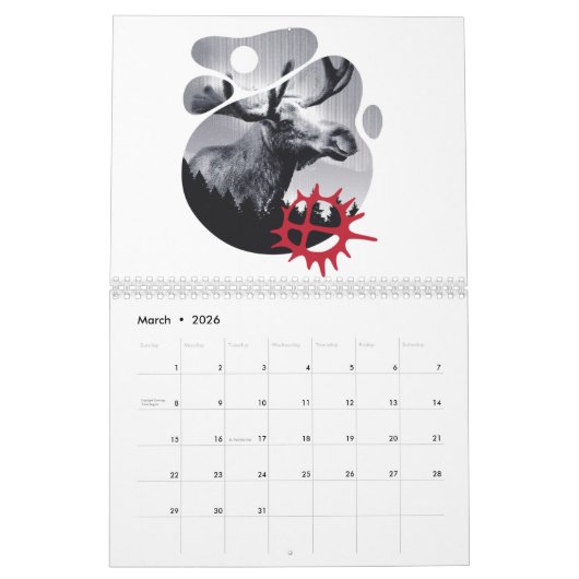 Calendrier Moose Aurora Borealis   (Mar 2026)