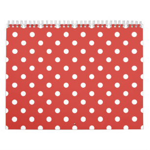 Calendrier Motif à pois rouges et blancs