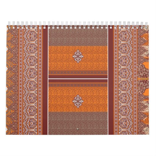 Calendrier Motif abstrait dans les tons orange et orange. (Protection)