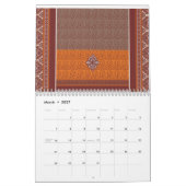 Calendrier Motif abstrait dans les tons orange et orange. (Mar 2027)