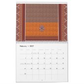Calendrier Motif abstrait dans les tons orange et orange. (Feb 2027)