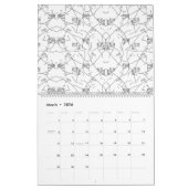 Calendrier motif Abstrait noir et blanc avec répétition, s (Mar 2026)