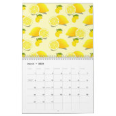 Calendrier Motif citron jaune (Mar 2026)
