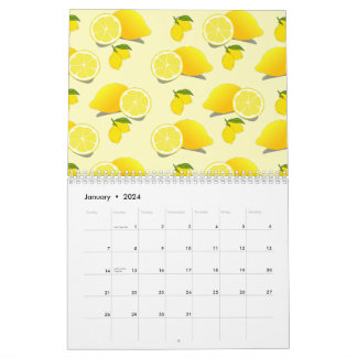 Calendrier Motif citron jaune