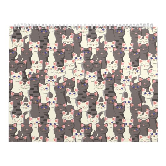 Calendrier Motif de chats blancs et gris (Protection)