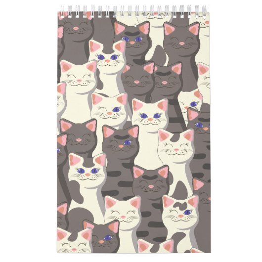 Calendrier Motif de chats blancs et gris (Protection)