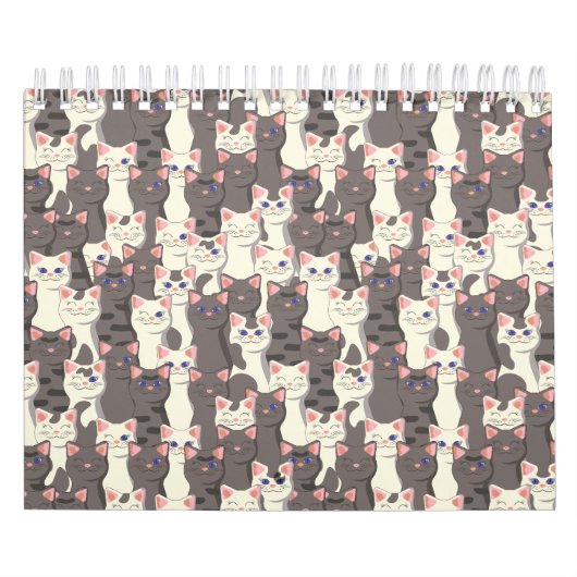 Calendrier Motif de chats blancs et gris (Protection)