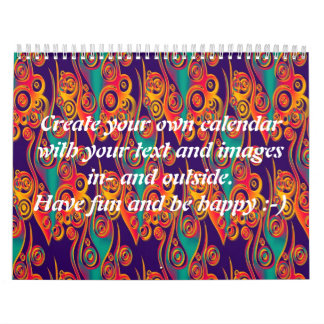 Calendrier Motif de flammes de tatouage + votre texte et vos 
