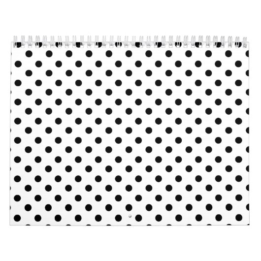 Calendrier Motif de pois blanc noir mignon (Protection)