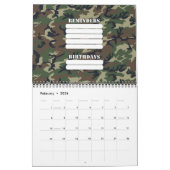 Calendrier Motif du camouflage vert militaire (Feb 2026)