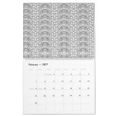Calendrier Motif en V extensible gris clair sur un b blanc (Feb 2027)