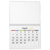 Calendrier motif feuille (Mar 2027)
