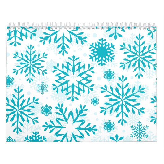 Calendrier Motif Flocon de Neige Bleu (Protection)